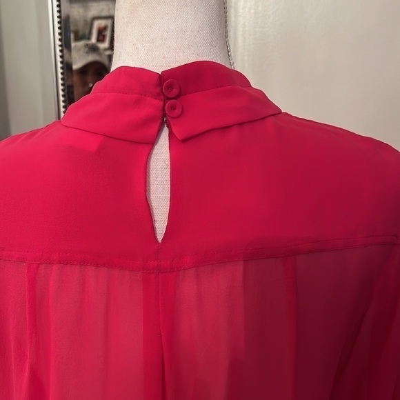 BCBGMAXAZRIA Azalea Pink Sheer Top Size Small - Picture 6 of 10